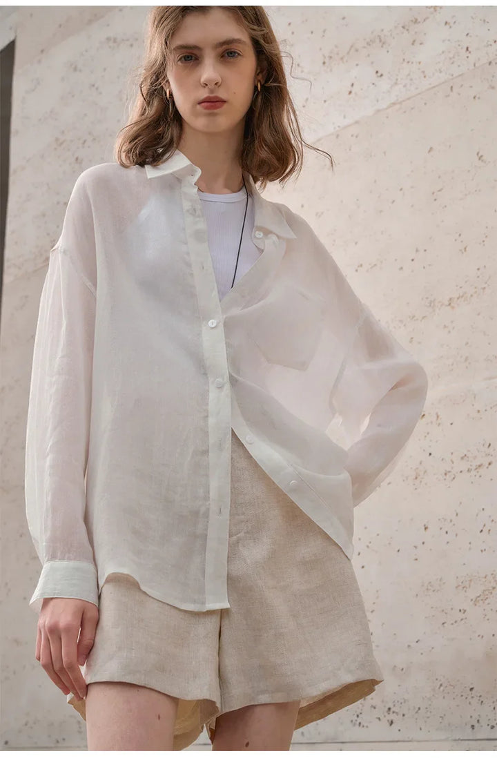 Duttini | Sheer Ramie Oversized Shirt