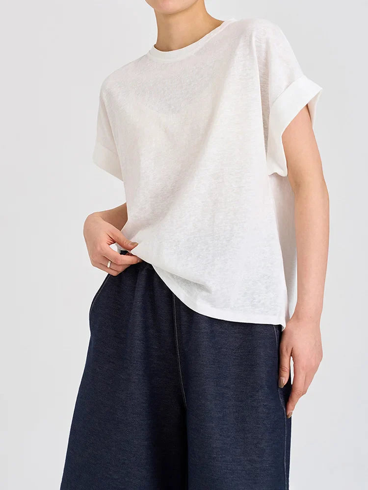 Duttini | Oversized Tee for Women in Cotton Blend, White
