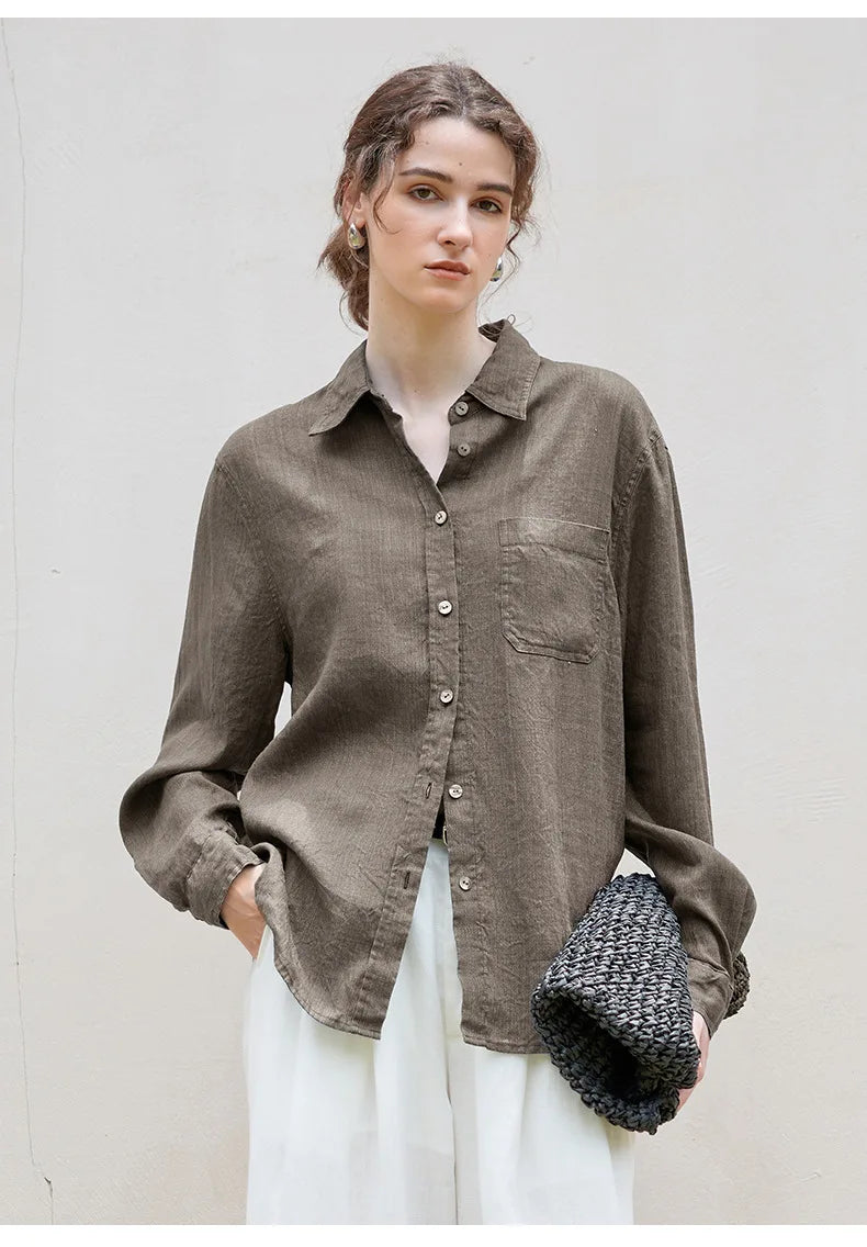 Duttini | Linen Everyday Shirt for Men in Indigo