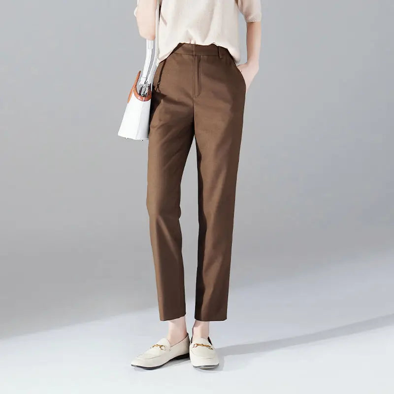 Duttini | High-Waist Trousers for Women in Black