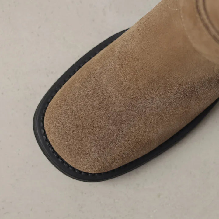 Duttini | Suede Buckle Boots in Black