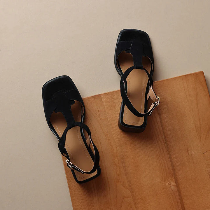 Duttini | Suede T-Strap Sandals