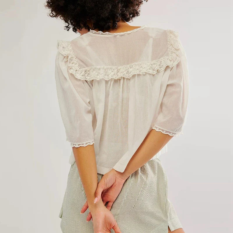Duttini | Ruffle Blouse for Women in Lightweight Fabric