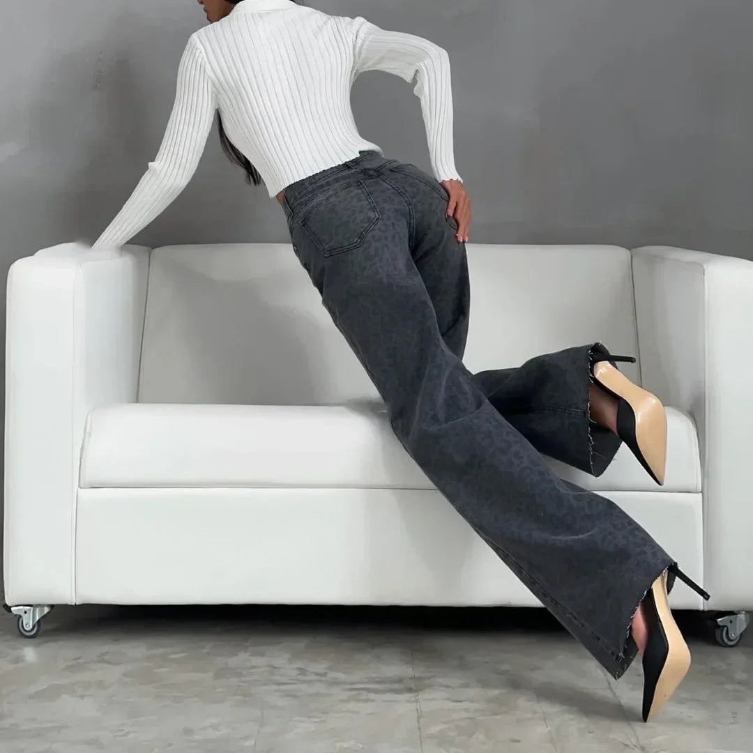 Duttini | Leopard Straight Jeans