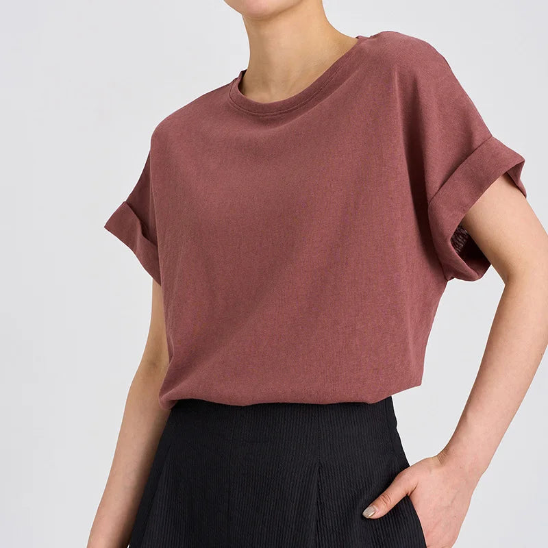 Duttini | Oversized Tee for Women in Cotton Blend, White