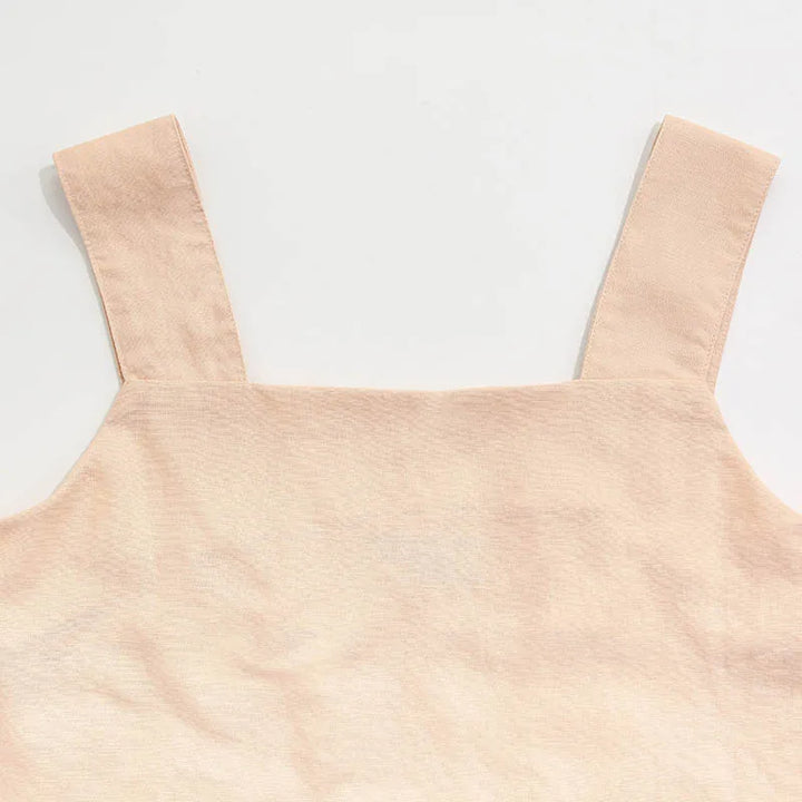 Duttini | Square Neck Linen Crop Tank
