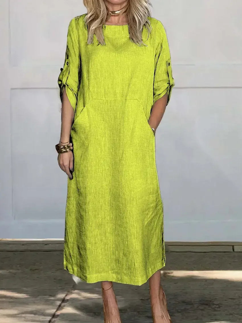 Duttini | Luxe A-Line Loose Fit Draped Dress Evening with Graceful Drape