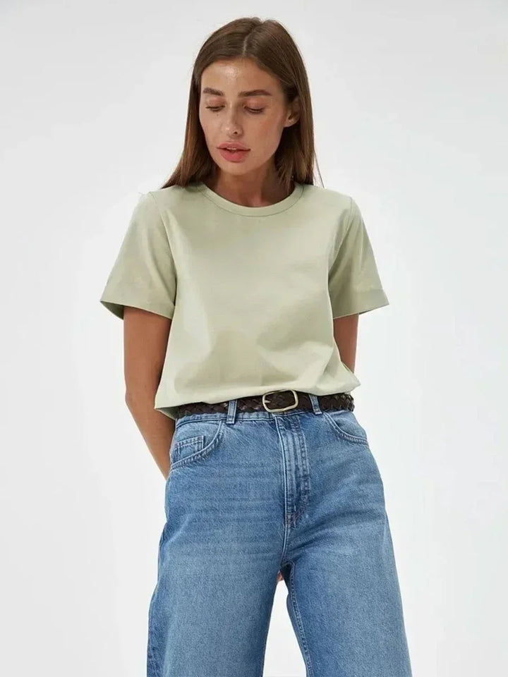 Duttini | Cotton Tee for Women in White, Casual Fit