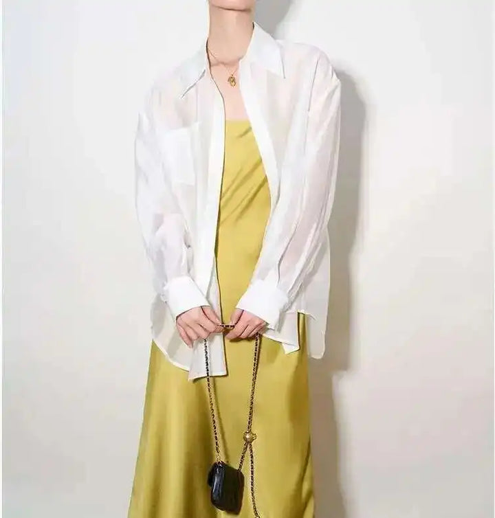 Duttini | Silk Poplin Blouse for Women in Flowing Fit