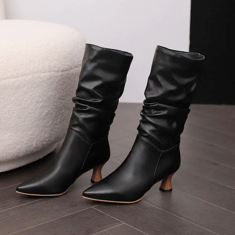 Duttini | Mid-Calf Heel Boots