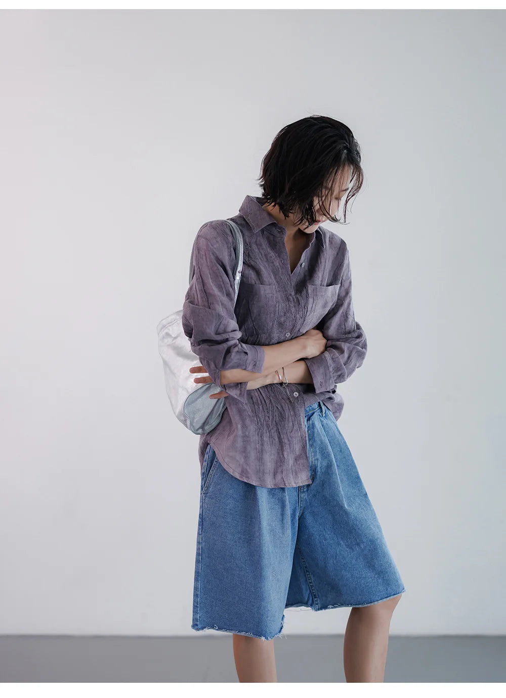 Duttini | Pleated Linen Button Shirt