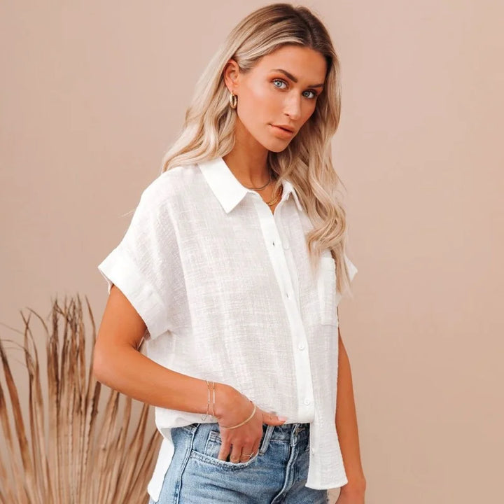Duttini | Blouse for Women in Lightweight Fabric, Regular Fit, White