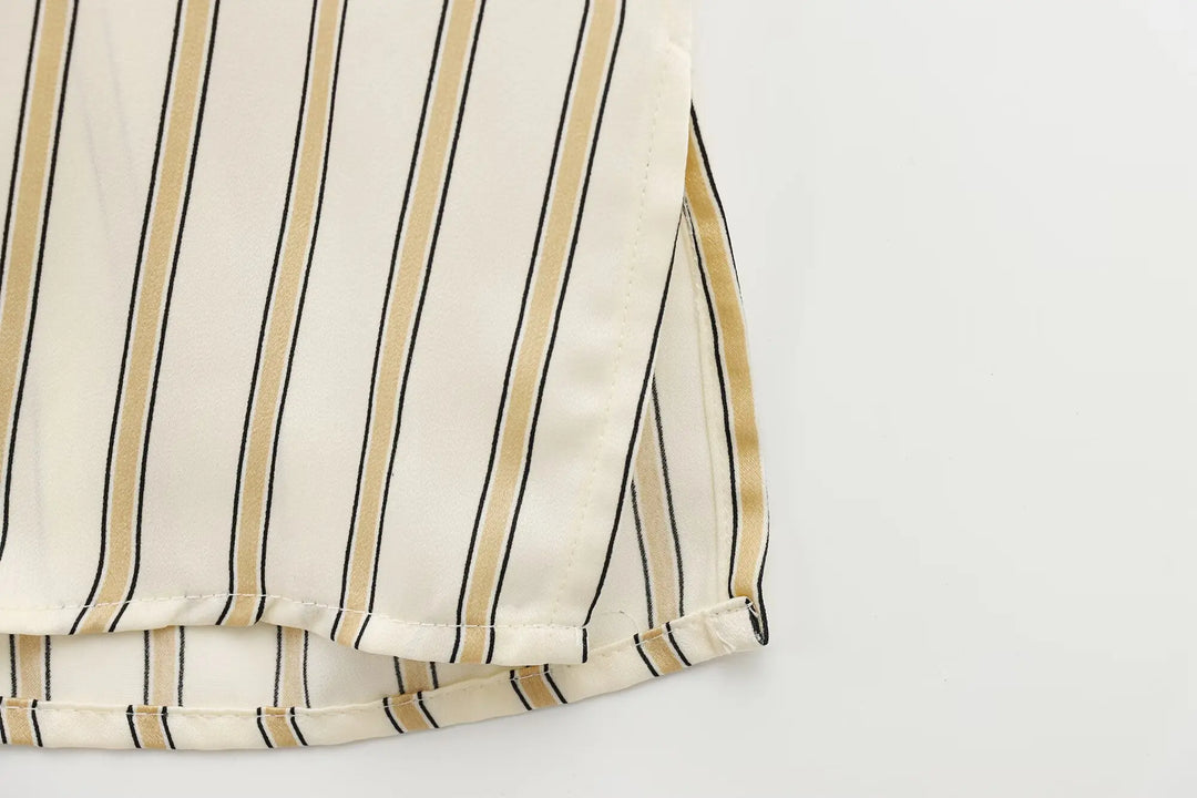 Duttini | Striped Button-Up Blouse for Women in Cotton Blend