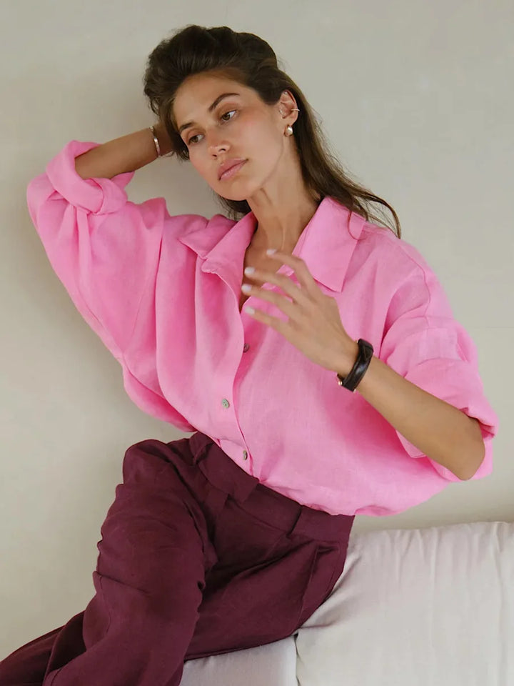 Duttini | Cotton Relaxed Shirt for Women in Capri Color