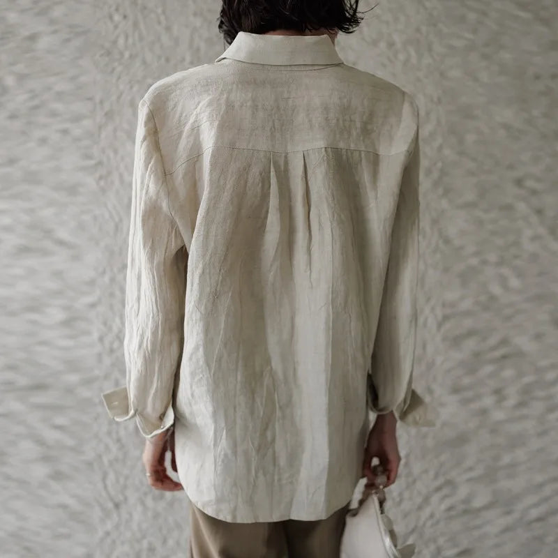 Duttini | Pleated Linen Button Shirt