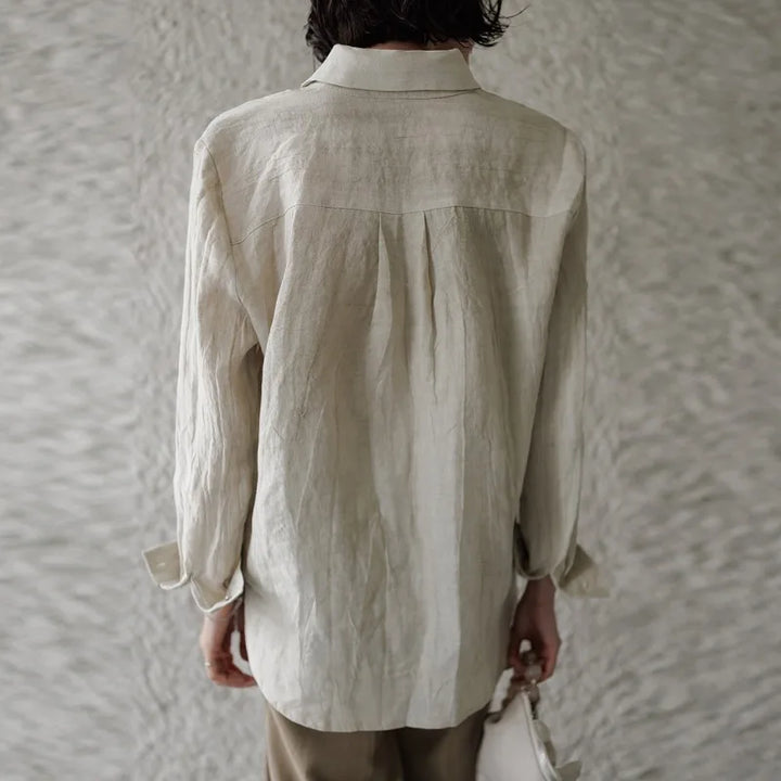 Duttini | Pleated Linen Button Shirt