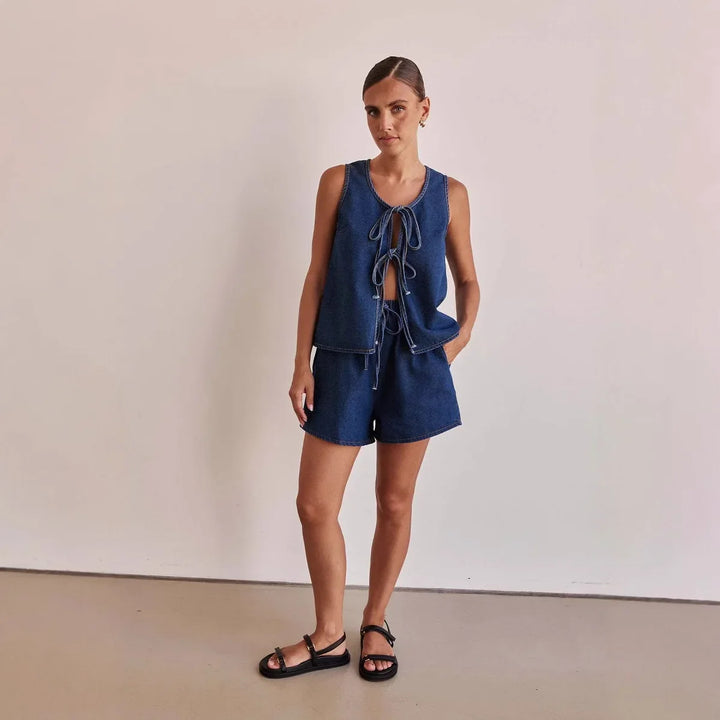 Duttini | Denim Tie Set