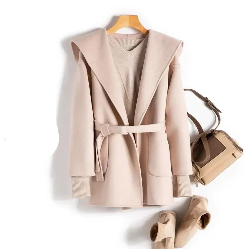 Duttini | Long Pointed Coat in Camel Hair
