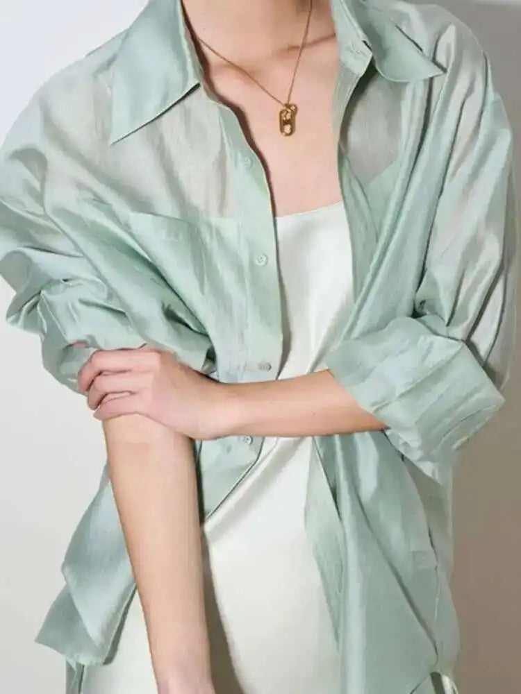 Duttini | Silk Poplin Blouse for Women in Flowing Fit