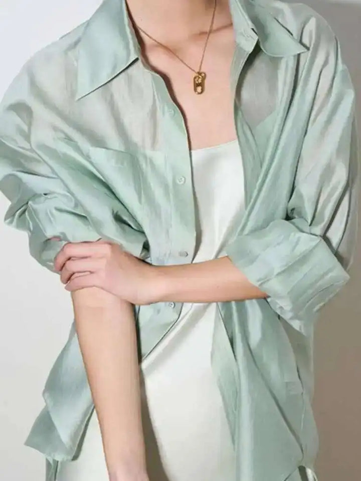 Duttini | Silk Poplin Blouse for Women in Flowing Fit