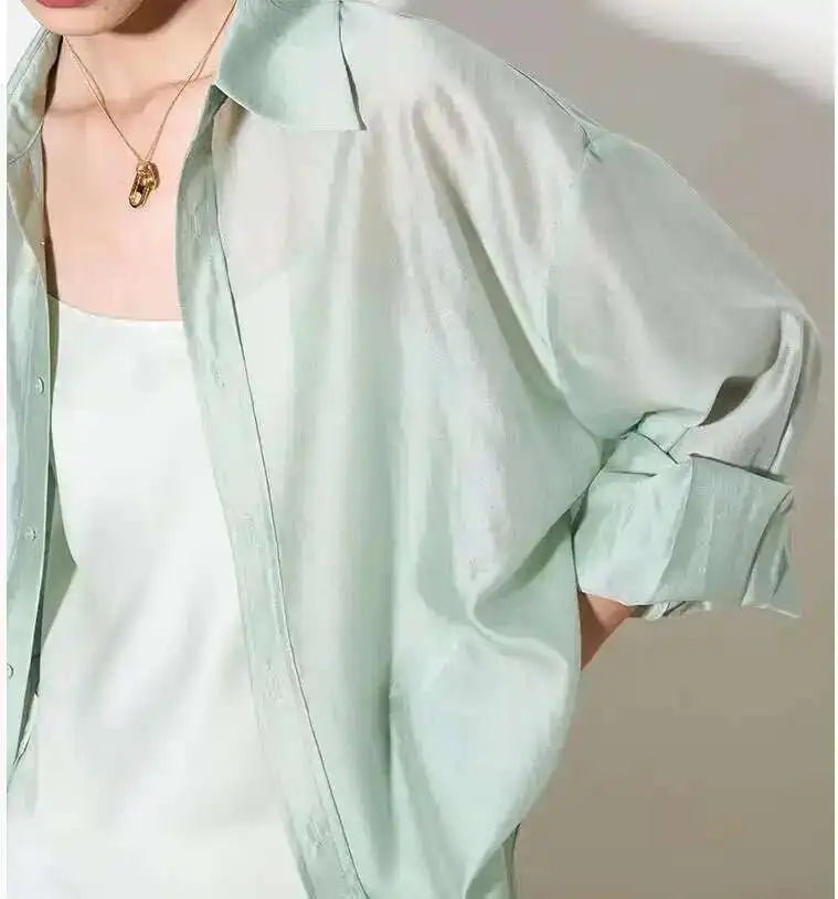 Duttini | Silk Poplin Blouse for Women in Flowing Fit