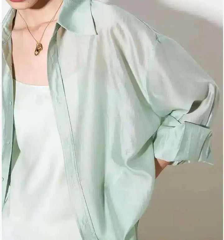 Duttini | Silk Poplin Blouse for Women in Flowing Fit