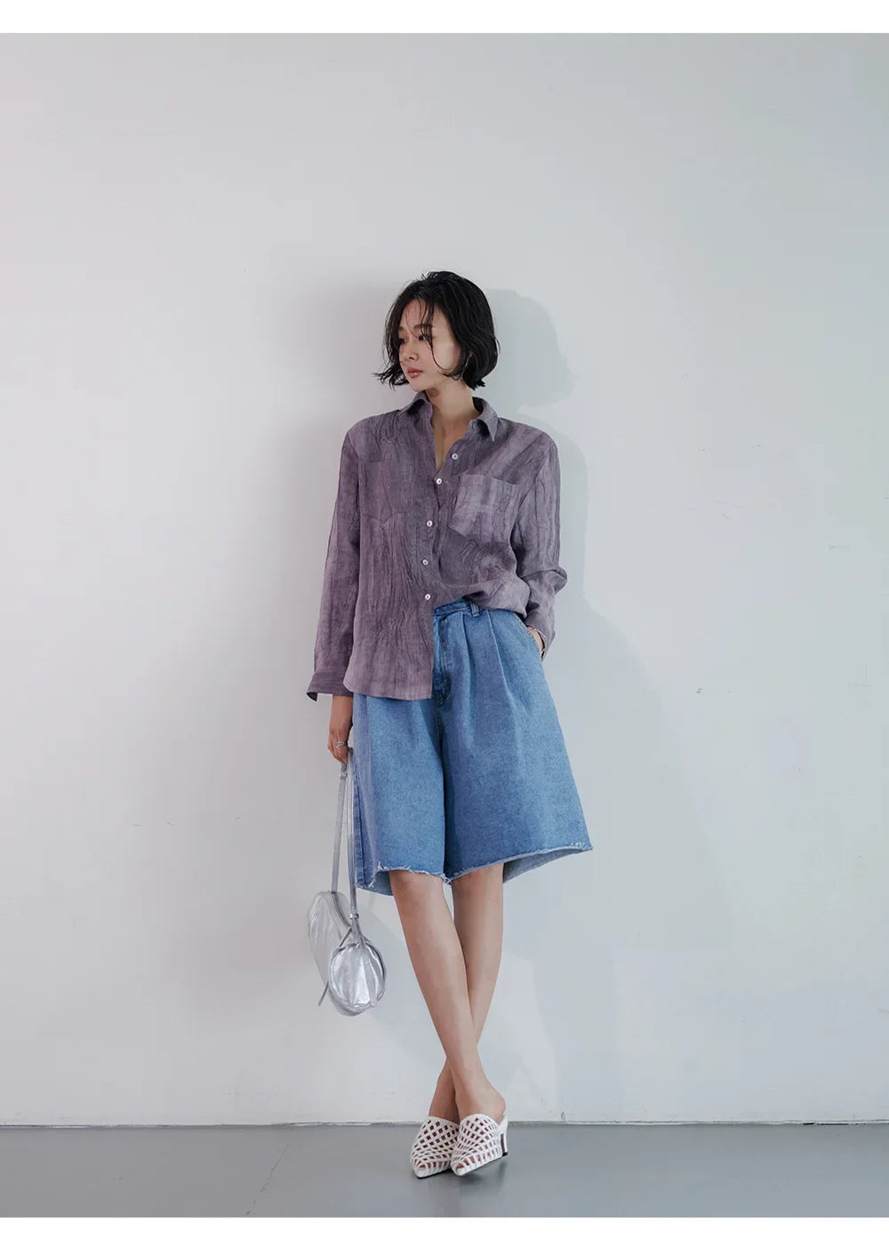Duttini | Pleated Linen Button Shirt