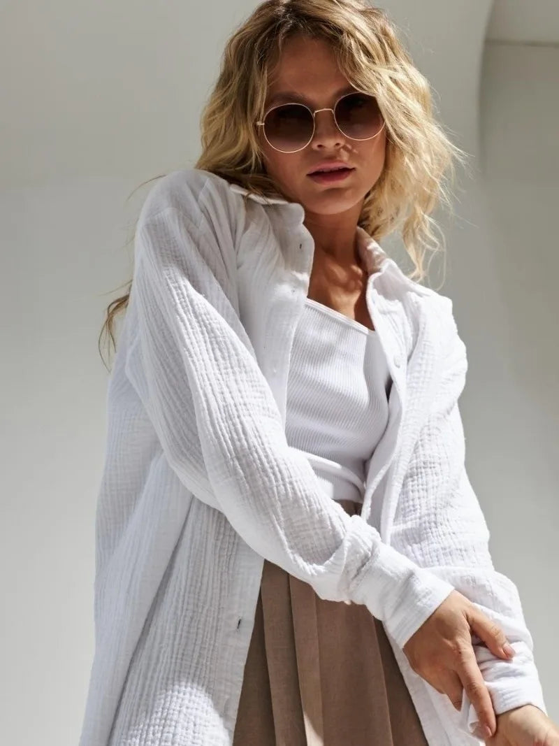 Duttini | Cotton Summer Shirt for Men in White