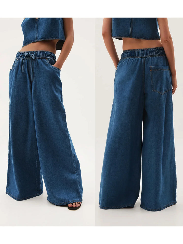 Duttini | Wide-Leg Jean for Women in Denim Blue