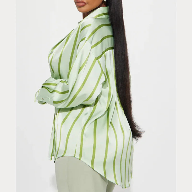 Duttini | Satin Stripe Shirt for Women