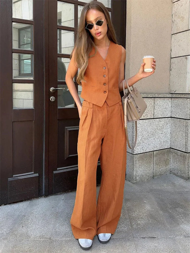 Duttini | Linen Trouser Set