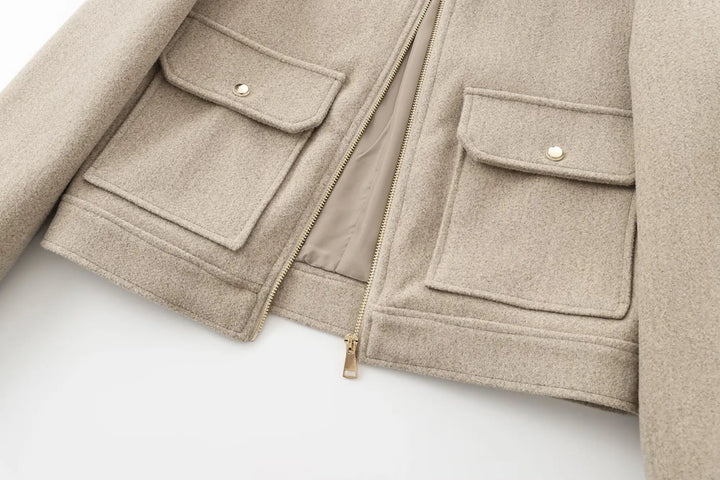 Duttini | Women’s Wool Bomber Jacket with Zipper