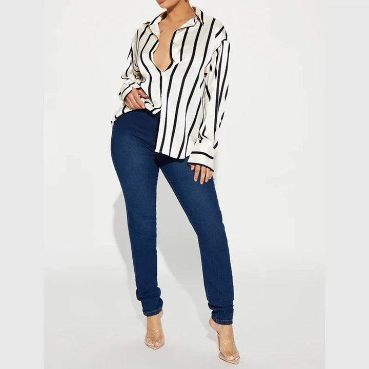 Duttini | Satin Stripe Shirt for Women
