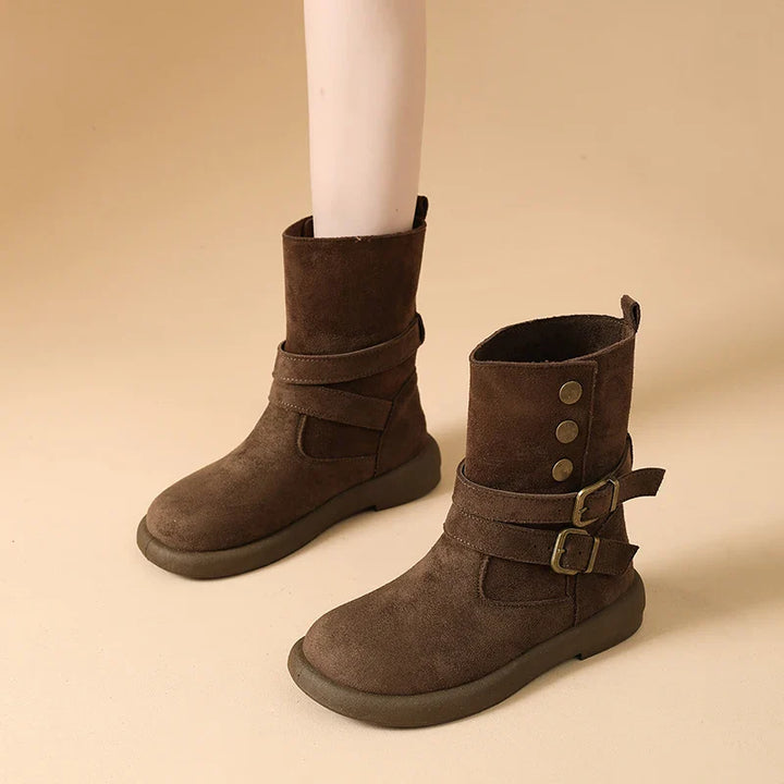 Duttini | Suede Buckle Ankle Boots