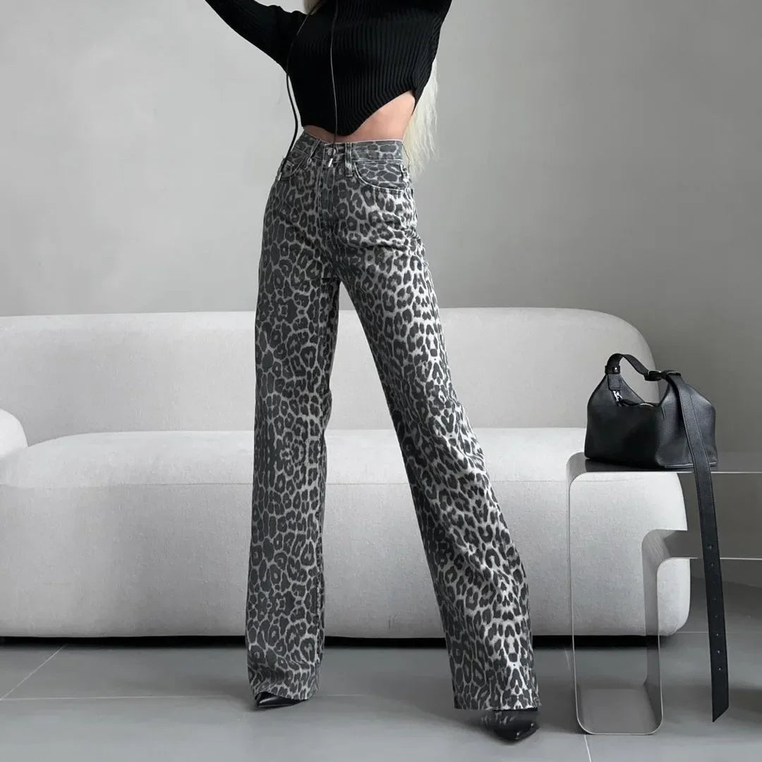 Duttini | Leopard Straight Jeans