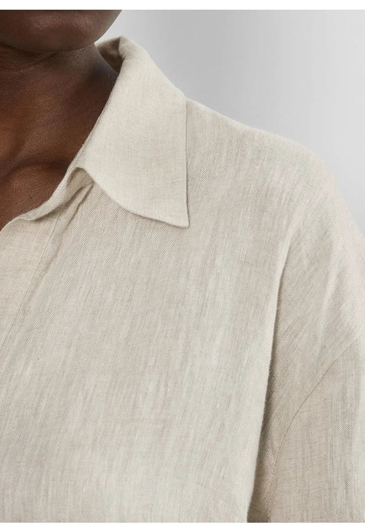 Duttini | Linen Pullover for Men with Polo Collar