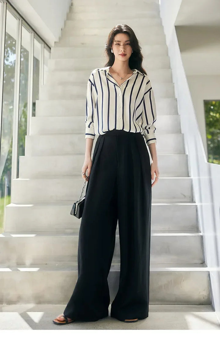 Duttini | Stripe Satin Blouse for Women