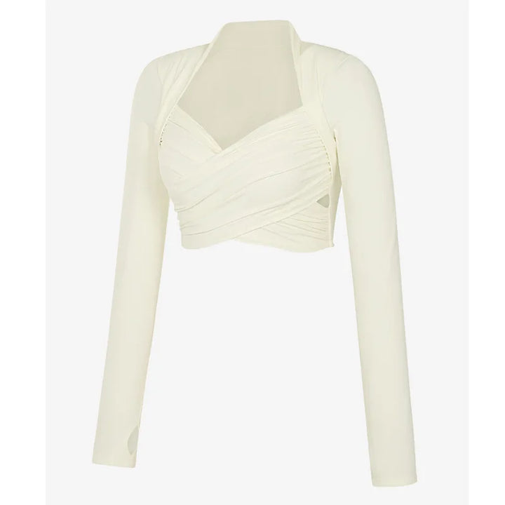 Duttini | Wrap Top for Women in Soft Fabric, Relaxed Fit, White