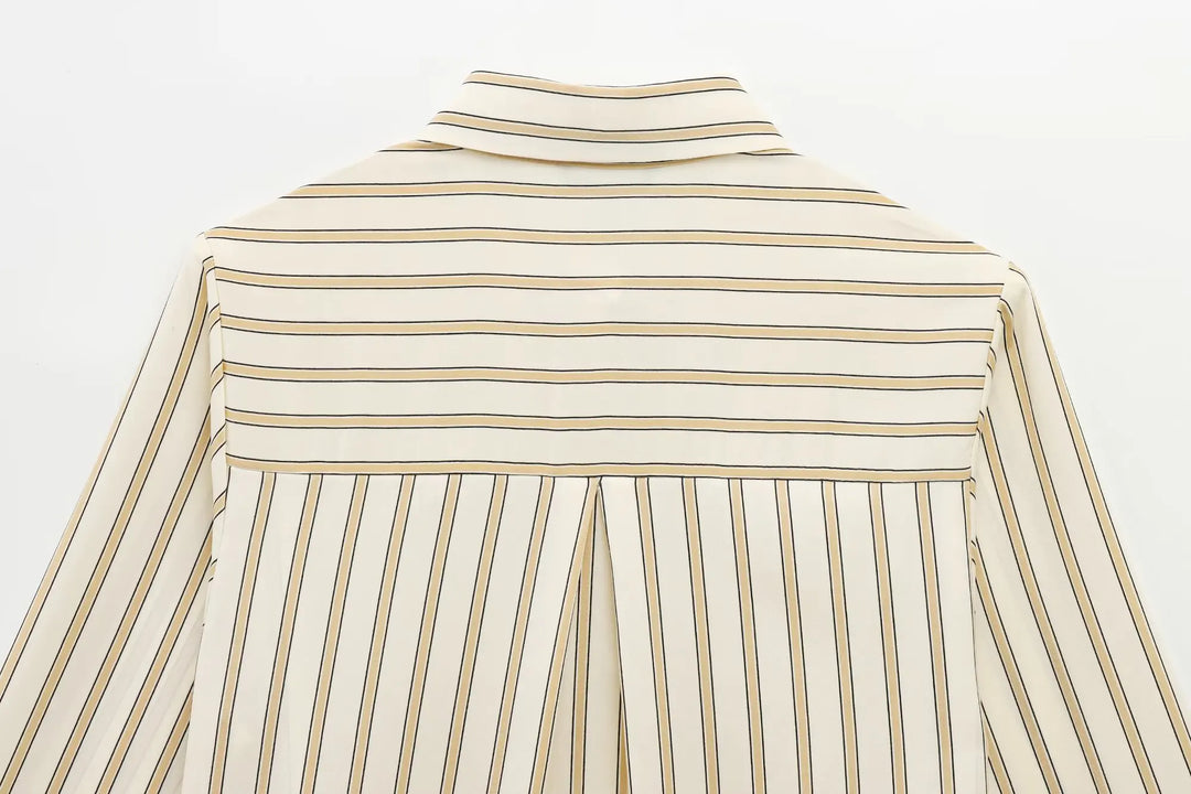 Duttini | Striped Button-Up Blouse for Women in Cotton Blend