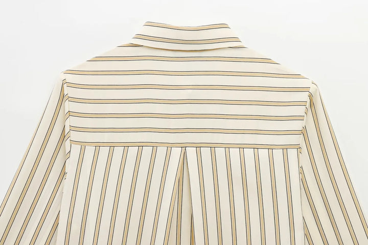 Duttini | Striped Button-Up Blouse for Women in Cotton Blend