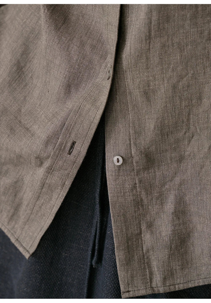 Duttini | Linen Shirt for Men in Classic Fit, White