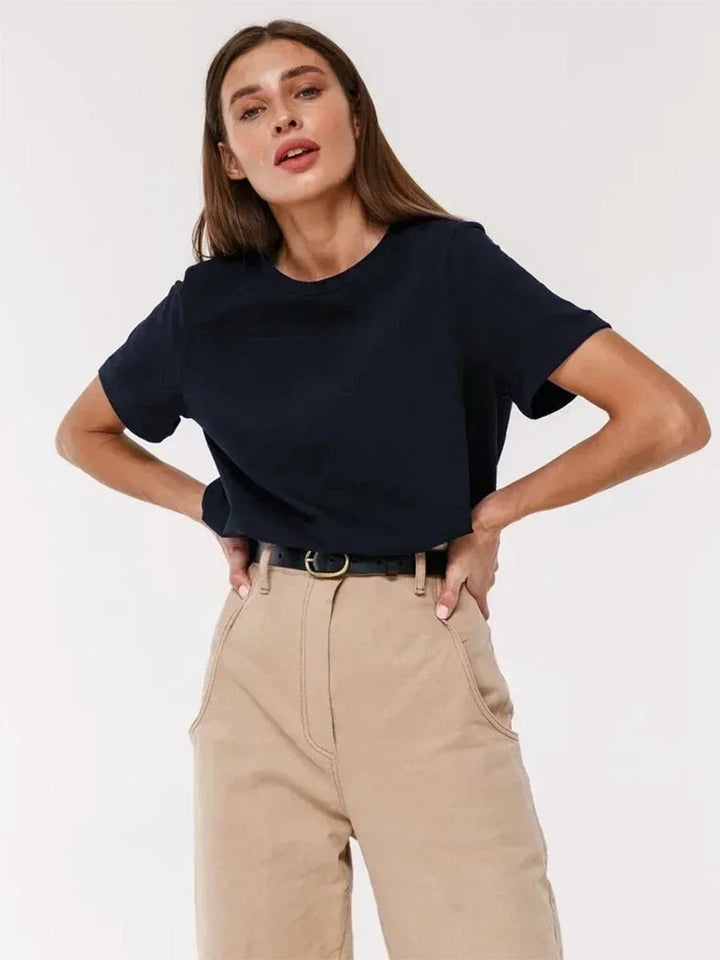 Duttini | Cotton Tee for Women in White, Casual Fit