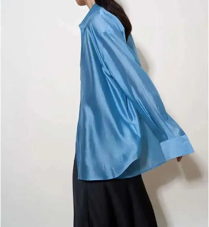 Duttini | Silk Poplin Blouse for Women in Flowing Fit