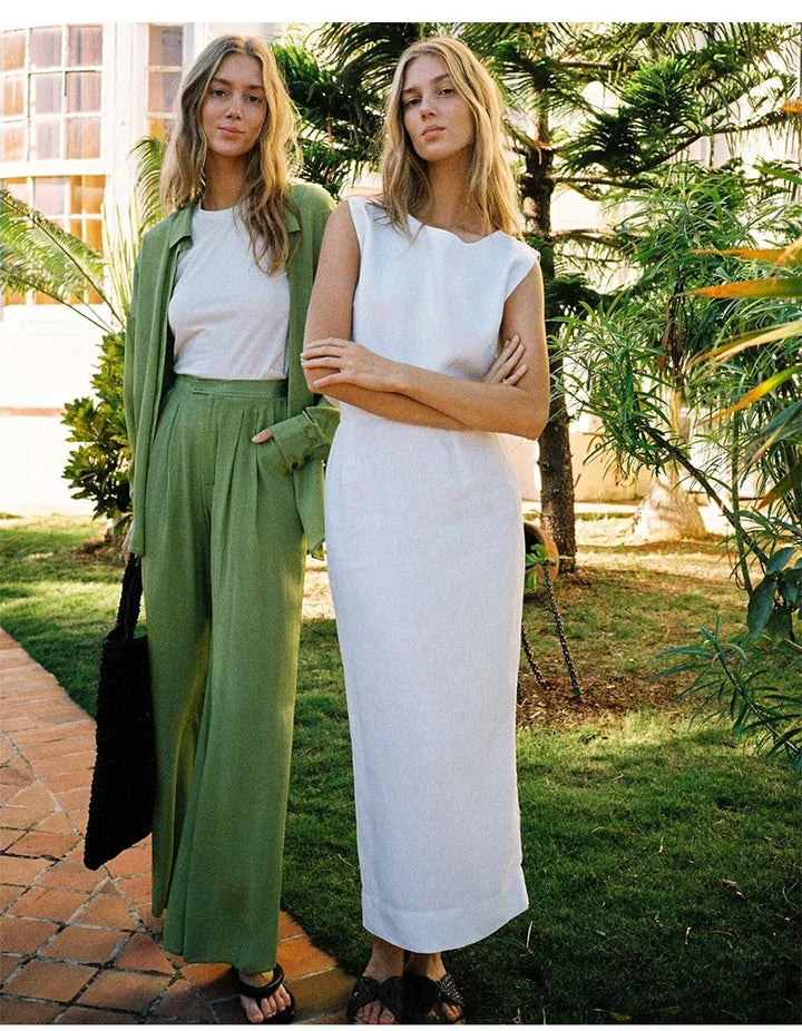 Duttini | Linen Crop Top for Women in White