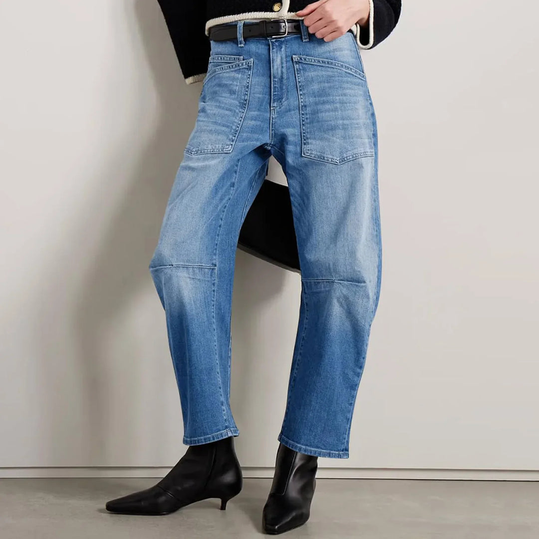 Duttini | Structured Barrel Jeans for Women in Denim
