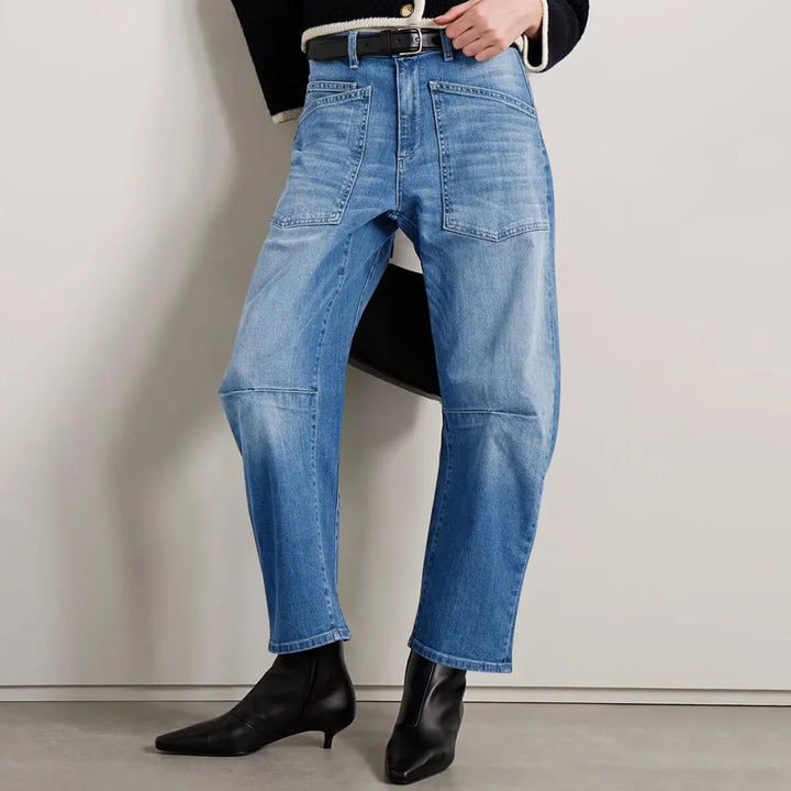 Duttini | Structured Barrel Jeans for Women in Denim