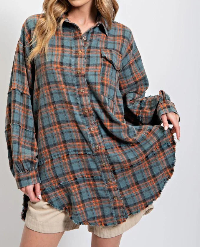 Duttini | Plaid Flannel Shirt for Men in Green