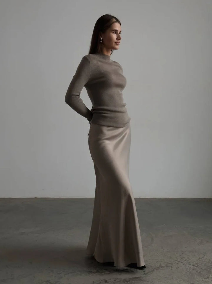 Duttini | Satin Fishtail Maxi Skirt for Women