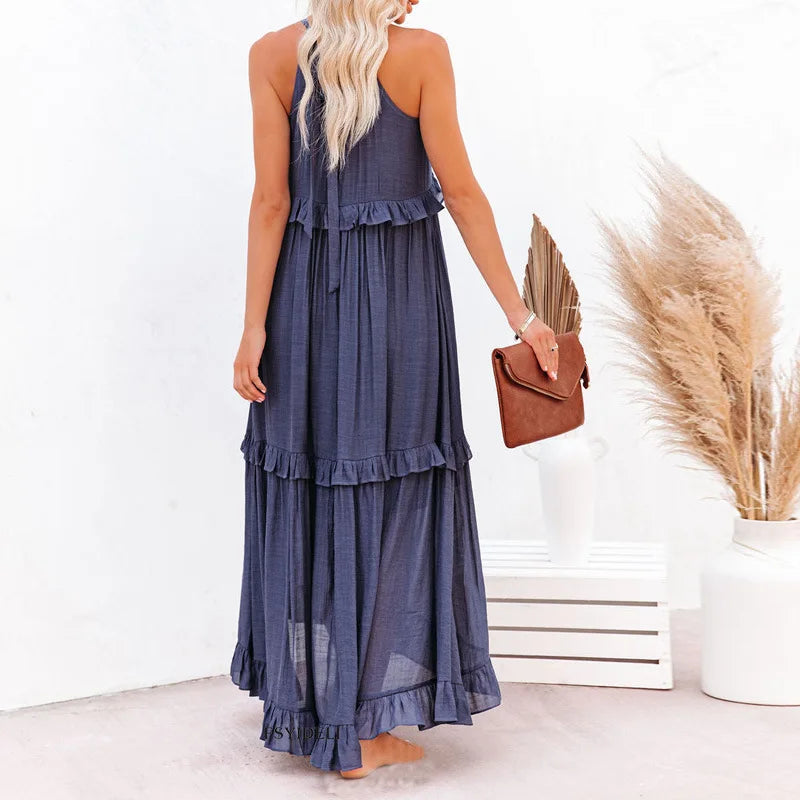 Duttini | Elegant Sleeveless Dress With Ruffles in a Flattering Cut