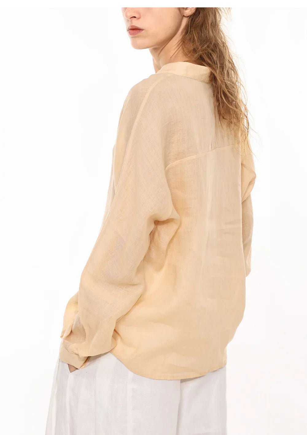 Duttini | Linen V-Neck Shirt for Women